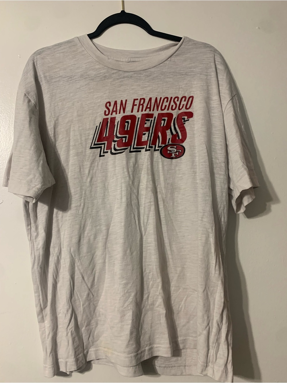 NFL San Francisco 49ers White Tee with Red Logo